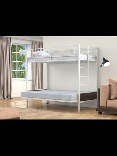 Двухъярусная кровать-диван Дакар 1 Белый (вставки венге)