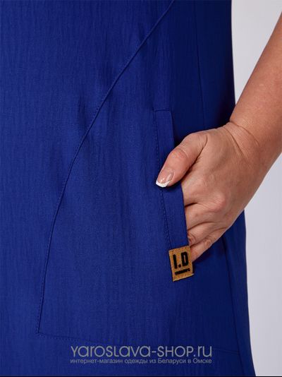 Синее летнее платье