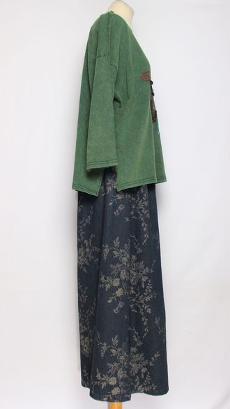 Джемпер ХЛОПОК "Бабочка винтаж" малахит, малина до р.52