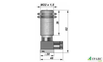 Индуктивный взрывозащищенный датчик SNI 17-7-D-K резьба М22х1,5