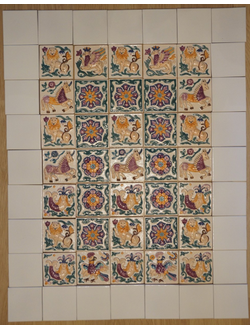 Изразцовая плитка "Древние символы" (гладкая)