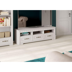 Тумба под ТВ "Прованс" гостиная 1540х510х510 Бодега белая / Патина премиум