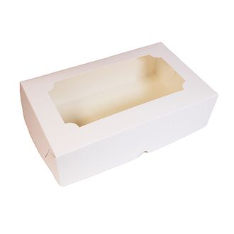 Коробка под зефир 25*15*7 см Белая с окном