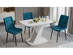 Стол обеденный Гарда Тип 1 Белый/Стекло матовое белое