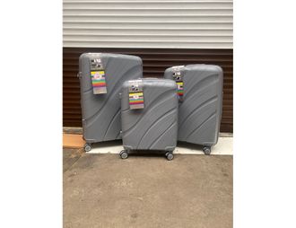 Комплект из 3х чемоданов Impreza Sea Полипропилен S,M,L Серый