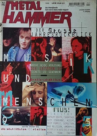 Metal Hammer Deutsch Magazine February 1996 Tiamat, Ministry, Иностранные журналы, Intpressshop