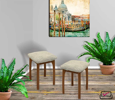 Чехол на табурет Жаккард Волна  Шампань (2 ШТУКИ). Россия