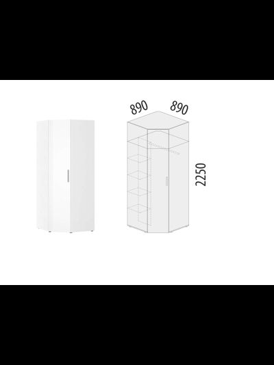 Шкаф угловой (лев/прав) Николь 901.08