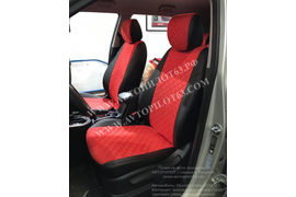 Hyundai Creta (2016+) (экокожа+алькантара ромб, черный+красный)