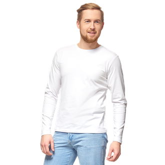 Футболка Лонгслив с длинными рукавами, белая, 180г, арт.35