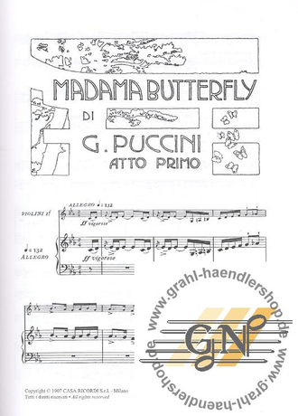Puccini. Madame Butterfly Klavierauszug (it) broschiert