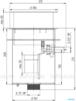 Регулятор уровня воды из нерж.стали без клапана, AISI 316