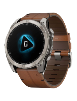 Часы Garmin Fenix 8 -51mm AMOLED Sapphire Bare Titanium / Black / Chestnut Leather Band