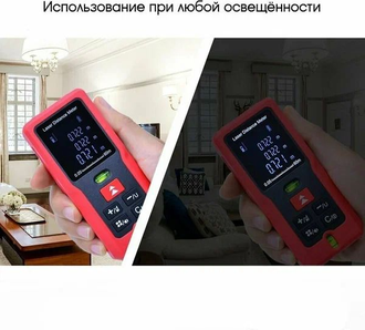 Лазерная рулетка дальномер цифровой со встроенным уровнем TDS L-60 60 м / Строительный оптический профессиональный
