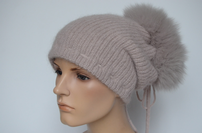 Женская шапка трансформер с мехом Италия Вицио