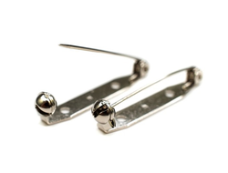 ОСНОВА ДЛЯ БРОШИ "БУЛАВКА" С РОТОРНЫМ ЗАМКОМ Япония  - 35мм - НИКЕЛЬ (ТЁМНОЕ СЕРЕБРО)