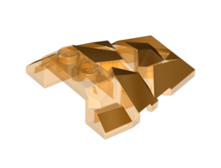 Wedge 4 x 4 Fractured Polygon Top with Gold Facets Pattern, Trans-Orange (64867pb03 / 6267533)