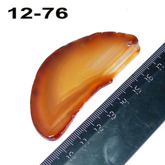 Агат натуральный (срез) горчичный №12-76: с отв. - 78*35*4мм