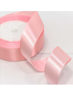 Лента атласная 25мм (148, блед. розовая), 22,9м