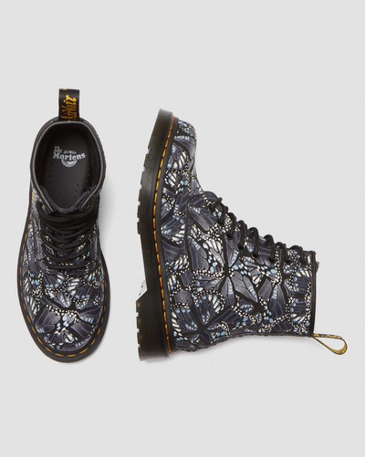 Ботинки Dr Martens 1460 Pascal Butterfly Print Suede Grey