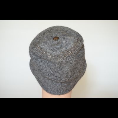 Серая вязаная шапка из альпака и шелка Vizio Италия 7000 CY