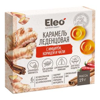 Карамель леденцовая с имбирём, корицей и чили, 19г (Eleo)