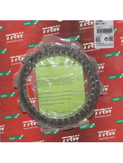 Фрикционные диски комплект TRW MCC118-7 для мотоциклов Honda CB 500, CBR 400/650, VT 600, XL 600 // Suzuki DR-Z 250 // Triumph Daytona 650, Speed Four 600