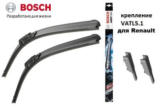 Щетки стеклоочистителя Bosch Aerotwin для Рено Дастер с 2016 г (спецкрепление VATL5.1)