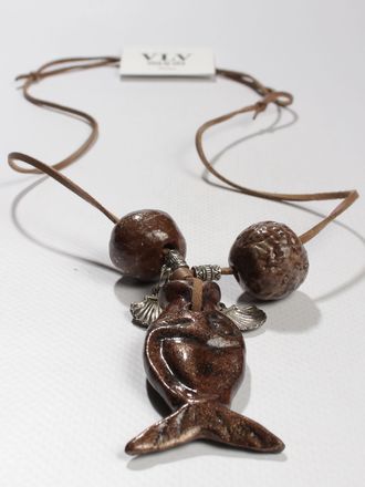 Подвеска "Рыбка с бусинами" керамика