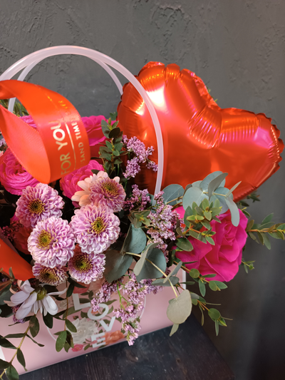 Сумочка "Цветы+сердце"