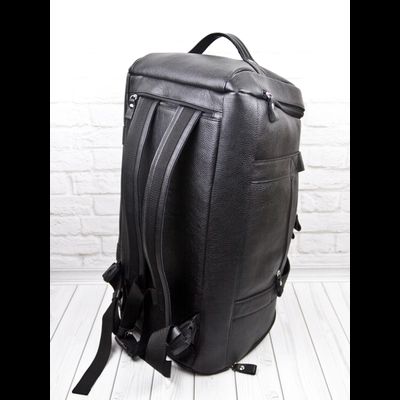 Кожаная дорожная сумка / рюкзак Napoli black 
(арт. 4034-01)