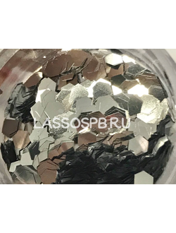 Глиттер блестки Серебро Крупный 2,8 мм вес 100 г