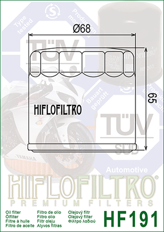 Масляный фильтр HIFLO FILTRO HF191 для Triumph (T1210200) // Peugeot (778117)