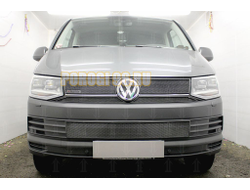 Защита радиатора Volkswagen T6 (Transporter,Multivan,Caravelle), (TrendLine) 2015- black низ