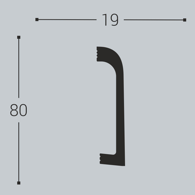 Плинтус напольный ПЛ 16 80-19 Белый жасмин