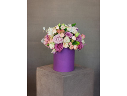 Букет в  шляпной коробке