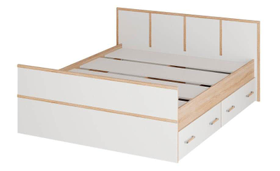 Сакура Кровать 1,6м LIGHT Дуб сонома/белый