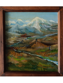 "Горный пейзаж" картон масло 1997 год
