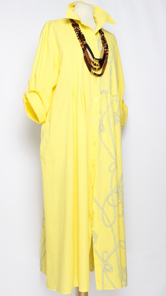 Платье - рубашка "УЗЕЛКИ" жёлтое