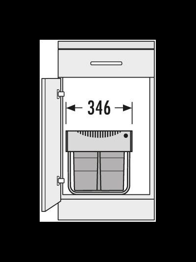 ВСТРАИВАЕМОЕ ВЕДРО ДЛЯ МУСОРА 35Л SPACE SAVING HAILO