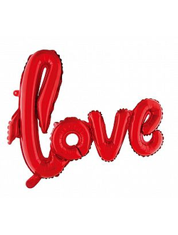 Надпись "LOVE" с сердцем Красный