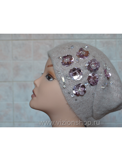 Вязаная шапка для женщин осень - зима 2017 - 2018  Vizio Италия 5800 розовая