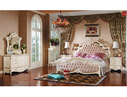 Спальня Лоренцо (цвет: белый+жемчуг,материал: жаккард)