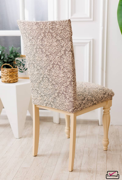 Чехол на стул Жаккард Вензель Серый. Россия