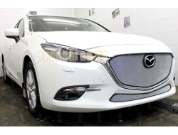 Защита радиатора Mazda 3 2016-2019 chrome верх (без рамки)