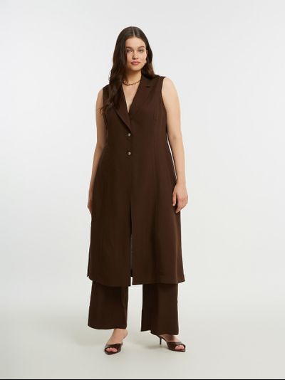 Платье-жилет с отложным воротом