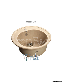 Керамическая мойка для кухни Granfest GF-R510 круглая мойка