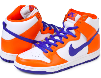 Nike SB Dunk High White (белые с оранжевым)