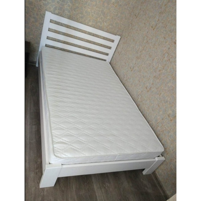 Кровать "Вероника" массив сосны ламели белый античный (Браво)