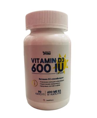 витамин D-3 600 IU (90 капсул) HEALTH FORM